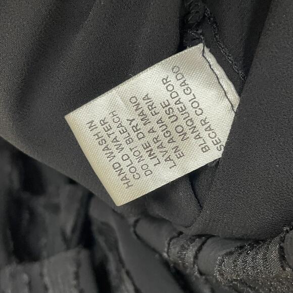 Entro Medium Black Velvet Striped Tiered Ruffle Top Goth‎ Whimsigoth Festival - Picture 3 of 7